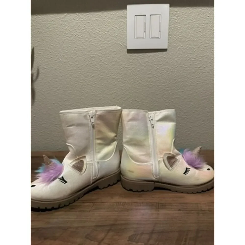 Cat & Jack Unicorn Girl Boots Size 13